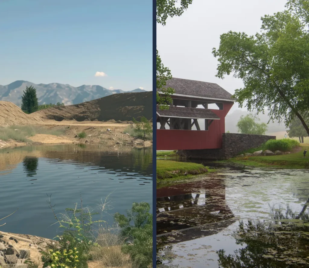 temporary pond building dredging